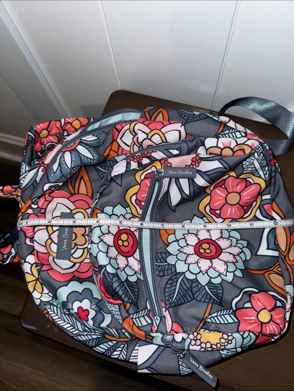 Vera Bradley Gray Multi Floral Mini Backpack